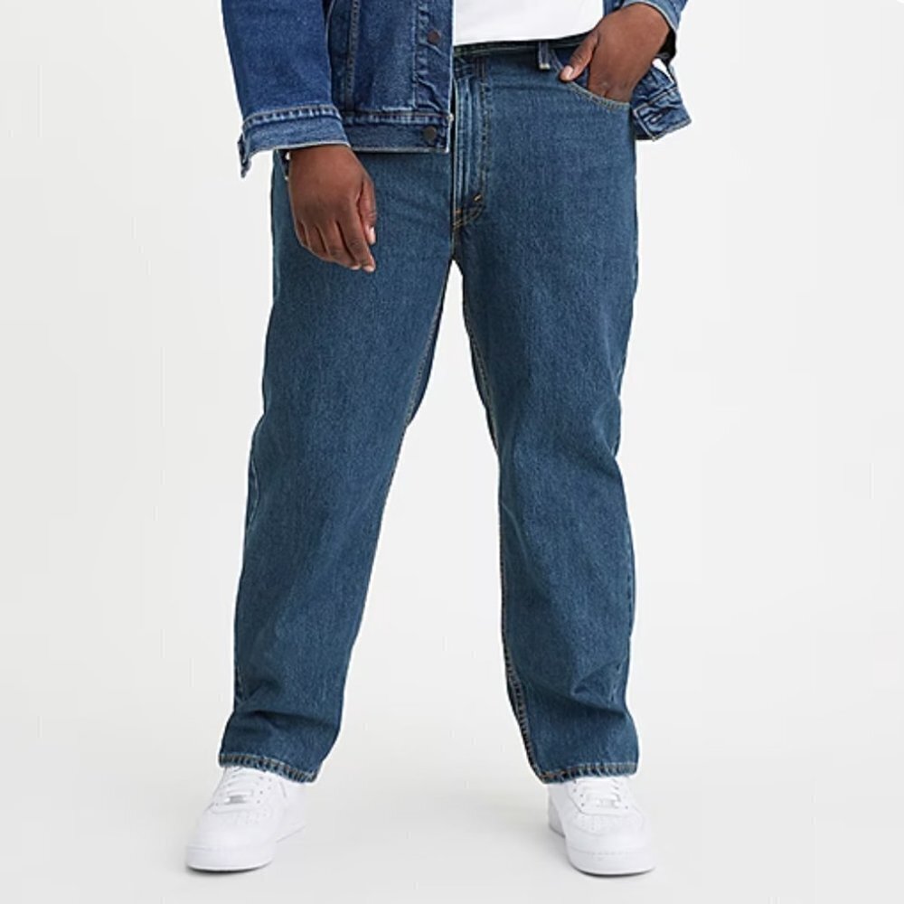 Levi's Big and Tall Mens 550 Tapered Leg Relaxed Fit Dark Stone Jean 46W X 34W